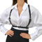 Punk Wind Back Brustgurt, Modischer Körperkettengürtel aus Leder, Hübscher Sexy Backbone-Gürtel, Damengürtel, Schlichter Persönlichkeits-Brustgurt, Verstellbarer Gürtel für Rollenspiele (Schwarz)