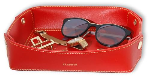 ELANDYR - Servilletero de Mesa - Vaciabolsillos Recibidor - Bandeja Decorativa Multifuncional con Caja de Presentación para Organizar tu Recibidor, Mesa, Baño o Dormitorio