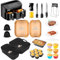 Prelisee 25 Piezas Accesorios Para Philips Airfryer Dual Basket Air Fryer Serie 3000 6l/3l, Reutilizable Molde De Silicona Bandeja Para Freidora De Aire Para Philips, 100 Fundas De Papel Para Freidora