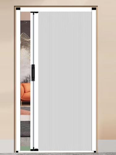 ZAQYCM Puerta corredera Plegable Puertas Interiores Tipo Acordeón Blancas, Puertas Corredizas Ocultas Tipo Acordeón para Divisor De Ambientes, Cocina Y Baño con Cerradura, Sin Taladros(76x203cm)
