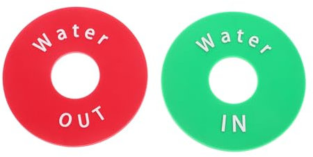 Alipis 2 Piezas Etiqueta De Válvula Salida De Agua De La Válvula Etiqueta De Entrada De Agua Señal De Agua De Válvula De Plástico Instrucciones De Salida De Agua De Polivinilo