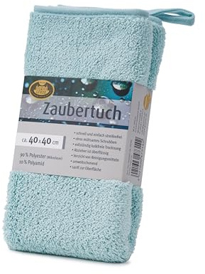 Gözze - Zaubertuch, Sehr saugstarkes Mikrofasertuch, 600 g/m², Reinigungstuch für Bad, Küche und Auto, 40 x 40 cm - Mint