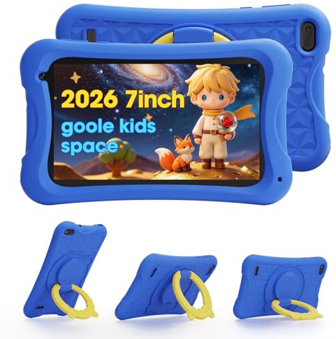 DigiLand Android Kids Tablet, 7 inch IPS Screen, 4GB RAM+32GB ROM,Dual Camera 2MP+5MP, Safety Eye Protection, Education, Tablet for Toddle with WiFi, Games, Parental Control APP (7 inch Blue 32GB)
