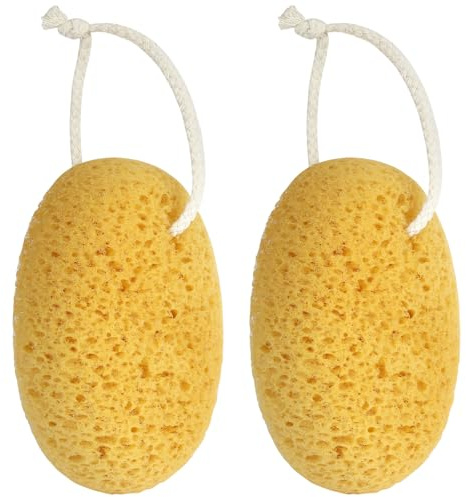Alaoo Spugne da Bagno, 2 Pezzi Spugna Marina Naturale, Spugna Exfoliante per il Corpo, Comodo e Morbido, Ricco di Schiuma, Pulizia Profonda e Delicata, Adatto per la Doccia e la Pulizia Della Schiena