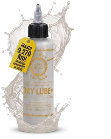 XMTBSTYLE Lubricante Cadena Bicicleta 125 ml | Aceite Bici Seco con Cera para MTB, Carretera, Gravel y eBike | Antipolvo, Larga Duración +100 km | Biodegradable | Fabricado en España (Dry lube)