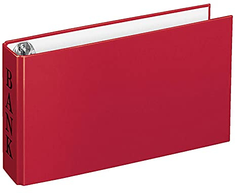 Veloflex 4168321 Bank Folder DIN A6 Cardboard for Bank Statements 2-Ring Mechanism 30 mm with Compressor Bar Red
