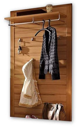 Nature Plus Garderobenpaneel (groß) teil-massiv aus Kernbuchenholz - Hutablage & zuverlässige Wandhaken für Jacken & Taschen - 90 x 160 x 32 cm (B/H/T)