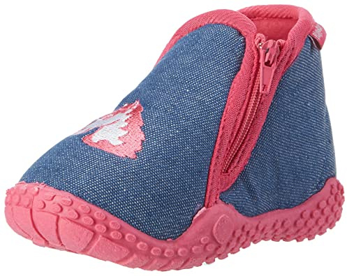 Playshoes Mädchen Hausschuh Einhorn, Jeansblau, 20/21