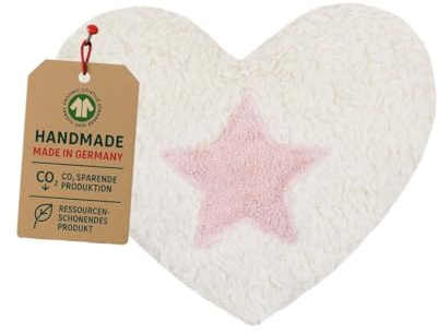 Efie épeautre de culture biologique contrôlée Coussin chauffant étoile rose, (Organic), fabriqué en Allemagne