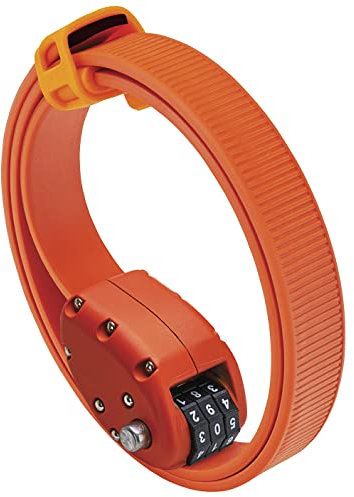 OTTOLOCK Stahl & Kevlar Zahlen-Fahrradschloss 76cm leicht, Kompakt, Sicher, Beständig | Ideal für Radfahrer und Sportequipment Orange