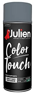 Julien Peinture Aérosol Intérieure et Extérieure Color Touch en Phase Aqueuse - Anthracite Satin - 400ml