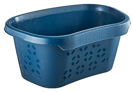keeeper Cesta para la Colada con Protector de Cadera, 30,5 l, Tilda Eco Line, Eco-Azul