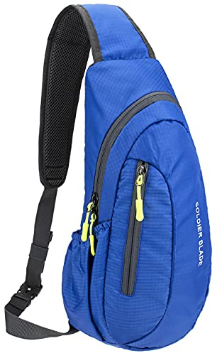 PivotWing Axelväska, vattentät nylon, lätt, liten axelväska, ryggsäck för män och kvinnor, ryggsäck för vandring, resor, cykling, utomhus, blå, 41 * 21 * 10, Ryggsäckar