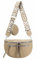 ITALYSHOP24 Damen Tasche Umhängetasche Brusttasche Muster Gürtel Bauchtasche Crossbody Gürteltasche Hüfttasche Crossover Bodybag Schultertasche Handytasche Leder Optik Taupe