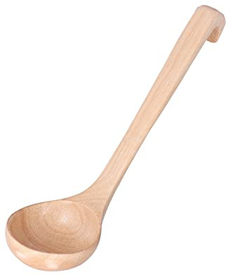 Suppenkelle aus Holz, 28x8cm Großer Suppenlöffel, Servierlöffel Kochkelle mit Langem, Suppen Griff zum Rühren, Portionieren, Servieren von Suppen, Hot Pot