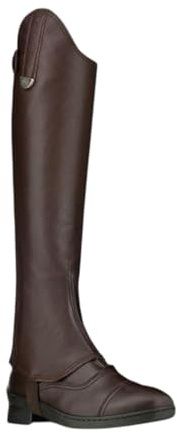 PIONEER Mini Chaps Geras per Equitazione - Ghette in Vera Pelle con Doppio Elastico e Cerniera - Nero - TG 4