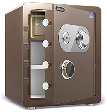 PenKee Tresor, Gold, Feuerfestes Zahlenschloss, Hochsicherheits-Stahlschloss, Tresor, mechanisches Schloss, Wandhalterung, 45 cm, Diebstahlschutz