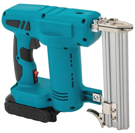 2-in-1 Nagelpistole, Akku-Nagler mit Nägel Tragetasche Akku Ladegerät für Bereichen Polsterung Zimmerei Holzbearbeitung Magazinkapazität 100 Stück (Blau)