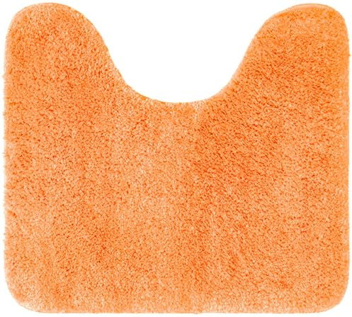 Brandsseller WC Vorleger 45x50 cm mit Ausschnitt aus weichem Mikrofaserstoff rutschfeste Badteppichmatte für Toilette WC-Orange