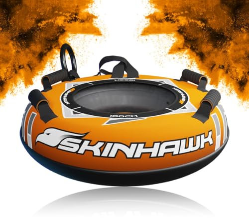 SKINHAWK Profi Snowtube Ø100cm Orange Schlitten Bob Rodel Reifen Schneereifen Rutschreifen