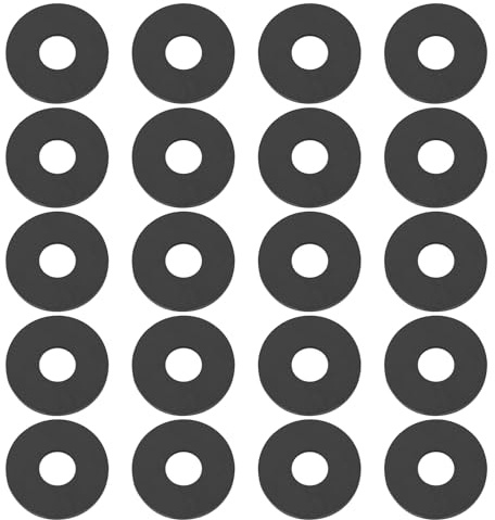 Create idea 100 Pièces M6 Rondelle Plate en Caoutchouc 19,5x6,7x1,5mm Joint d'étanchéité Bague d'étanchéité Œillets en Caoutchouc Rondelles pour Robinet Tuyau d'eau Fixation Boulon Noir