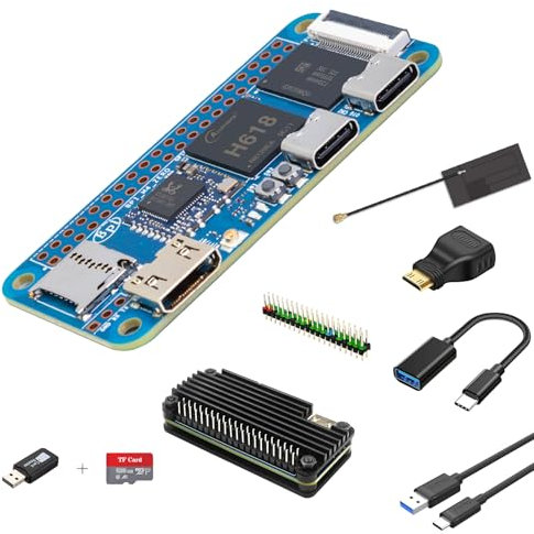 youyeetoo Banana Pi BPI-M4 Zero Einplatinencomputer, 4G RAM 32G eMMC, 1.5GHz Allwinner H618 Quad-Core CPU, Unterstützung 4K Display Run Ubuntu (Mit SD-Karte,Mit Metallgehäuse)