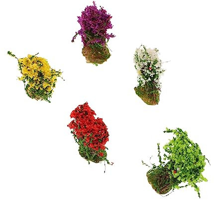 GRIRIW Ornements de Micro-Paysage en Résine 5pcs, Arbustes Miniatures Réalistes et Faciles à Nettoyer pour Décoration de Table à Sable et Modèles de Paysage
