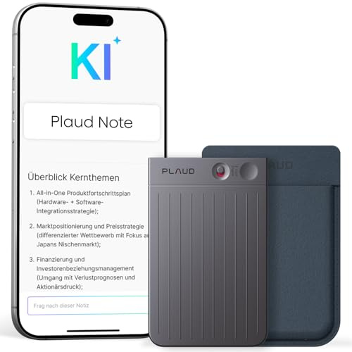 Plaud Note Grabadora de Voz IA con Funda Azul Transcribe Resume Transcripción IA, Soporta 112 Idiomas Control de Reunión con App Genial para Lección Llamada Entrevista Charlas Clases Teams