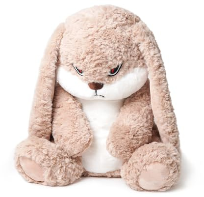 ZEIO 19.6 inch/50CM Bunny Teddy, Soft & Cute Rabbit Cuddly Toy, Grumpy Bunny Plush, Rabbit Stuffed Animal Teddy, Perfect for a Gift (Brown)