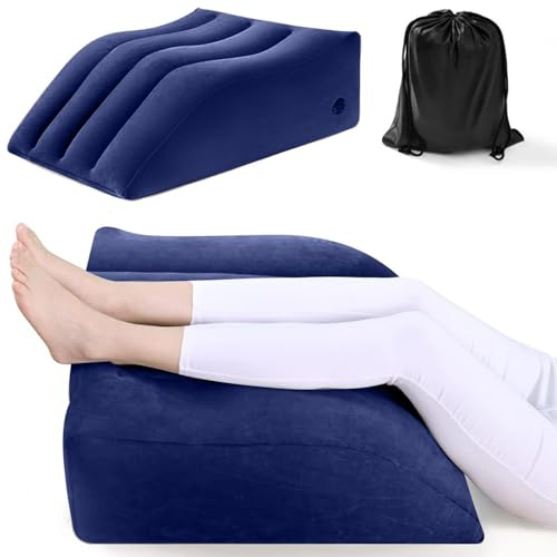 Cuscino per vene, cuscino per l'elevazione delle gambe, cuscino gonfiabile a cuneo, cuscino comfort per le gambe per dormire, cuscino venoso per le gambe per il comfort, miglioramento della