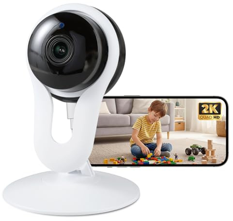 woomo Indoor Camera for Pet & Baby Monitoring, 2K Clear View, Motion Alerts & Night Vision, 2-Way Audio, Easy Setup Home Security Cam, Alexa & Google Home Compatible, 2.4G Wi-Fi only