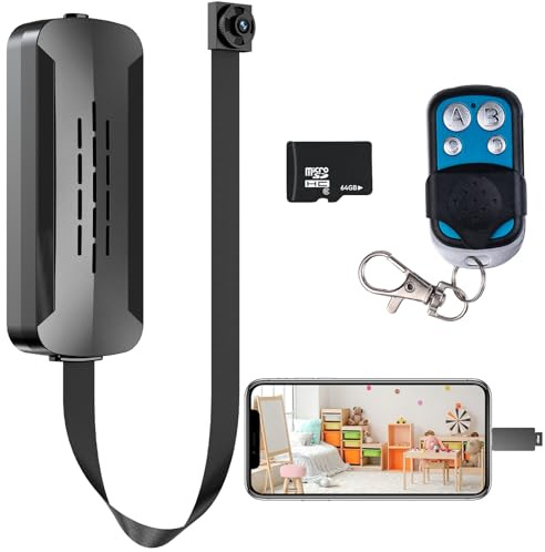 Telecamera di sicurezza domestica nascosta 4 K Ultra HD, telecamera Nanny con 64 GB di memoria locale, rilevamento del movimento e modalità di registrazione multiple, mini telecamera senza fili con