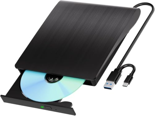 Usb 3.0 Och Typ C Extern Blu-ray-enhet, Cd/dvd-läsare, Kompatibel Med Windows, Mac, Linux, Höghastighetsdataöverföring För Bärbar Dator