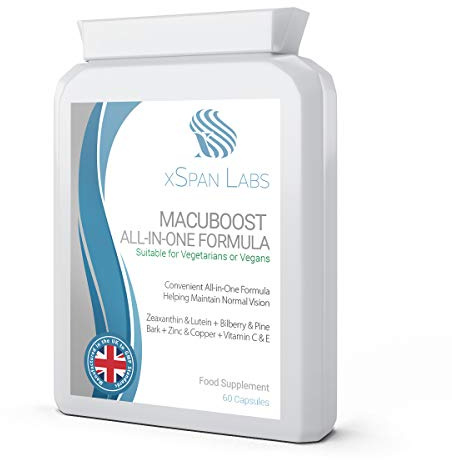 MacuBoost All-in-One AREDS 2 Eye Supplements – 60 Day Supply - Lutein & Zeaxanthin, Bilberry & Pine Bark Extract - Eye Health Vitamins & Macular Support Formula for Adults