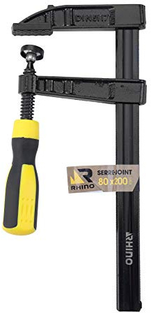 Rhino 41412 Serre Joints à vis 80 x 200 mm 80 x 200 mm - Serre - joints à Barres Main Dormant avec Manche bi - matière-80 x 200 mm - Garantie 5 Ans, 80 x 200 mm