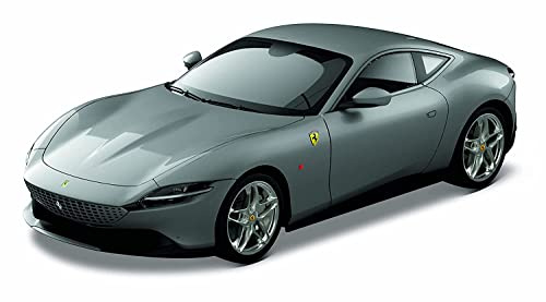 Bburago Ferrari Roma Model Car in 1:24 Scale Ferrari Race & Play Series, Moving Doors, Silver (18-26029S)