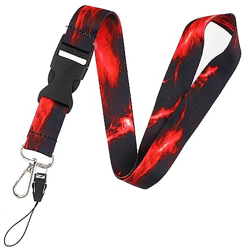 Molain Abzeichen Schlüsselbänder mit Schnellverschluss Schnalle, Sternenhimmel Stil Schlüsselband mit Drehkarabinerverschluss, robustes Umhängeband für Schlüssel, Umhängeband für Lehrer(Starry Sky-06)