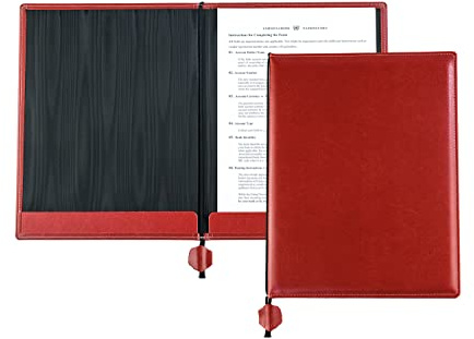 DELMON VARONE - Cartella portadocumenti in formato DIN A4 con cordoncino nero in ecopelle ecologica vegana e sostenibile (rosso), con 2 tasche per documenti, certificati e certificati
