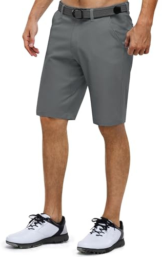 33,000ft Pantalones Cortos de Golf para Hombre, Pantalones Cortos de Senderismo al Aire Libre, Protección Solar UPF 50+, Pantalones Cortos Casuales Transpirables y Ligeros, Gris 34