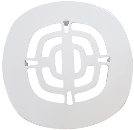 Westbrass A316-50 4-1/2 OD Brass Snap-in Shower Strainer Grid Drain Cover, Powder Coat White
