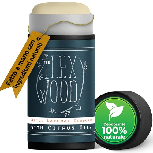 The Ilex Wood - Desodorante natural suave con aceites cítricos - 70 ml. Desodorante vegano natural, hecho a mano, sin plástico, sin alcohol, sin bicarbonato de sodio, ecológico