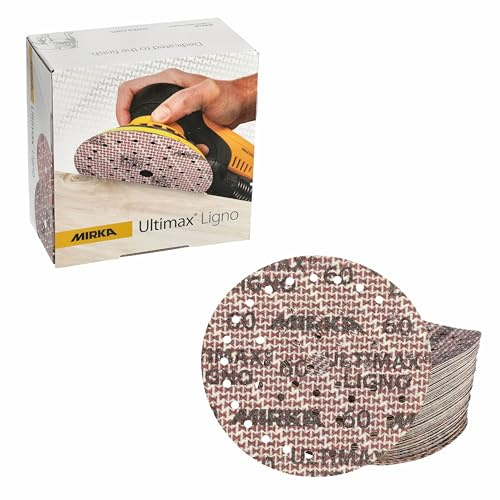 Mirka slipskiva Ultimax Ligno Ø 150 mm Grip Multifit kardborre | Multiperforerad slipskiva med kardborre för professionell träslipning på excenterslipmaskiner och vinkelslipar