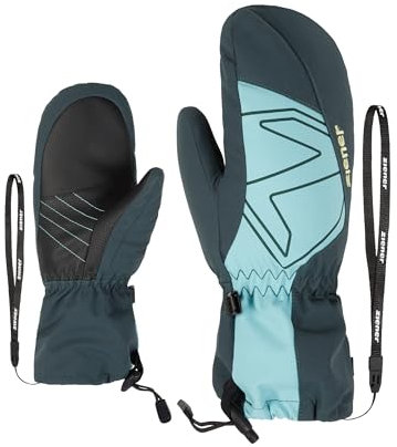 Ziener Kinder LAVALINO Ski-Fäustling/Wintersport | wasserdicht, Lange Stulpe, Dark Jungle, 4,5