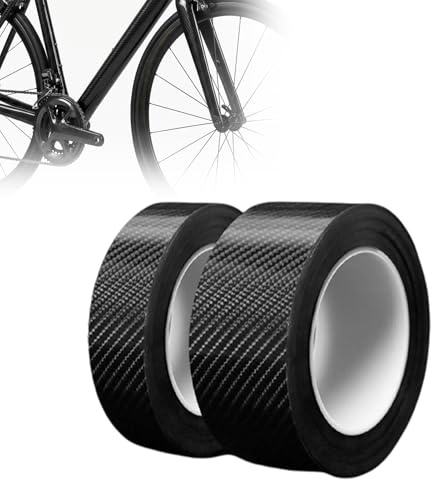Adesivi protettivi per telaio bici, materiale in fibra di carbonio 5D antigraffio Protezione antiusura per bicicletta, adatta a mountain bike, bici da strada e bici pieghevoli, colore nero.