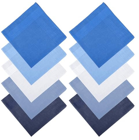 Giantree 10 Stück Stoff Taschentücher Herren, 40 × 40 cm Stofftaschentücher herren Baumwolle Herrentaschentücher Weiches Einstecktuch Wiederverwendbar Taschentücher Stoff Geschenk für Männer