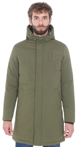 Ciabalù Parka Uomo Invernale Lungo con Cappuccio, Giaccone Imbottito Giubbotto Slim Fit con Tasche Laterali e Interne
