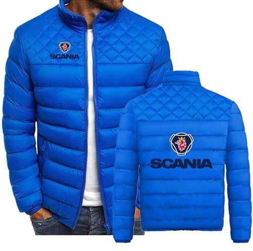 Chaquetas de Plumas con Cremallera Completa para Hombre para Scania, Chaqueta de Sudadera de Corte Entallado a la Moda, Abrigo de Cuello Alto cálido para otoño e Invierno,A-L