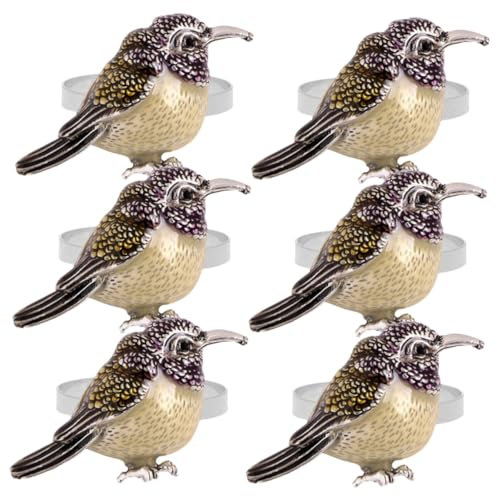 Cabilock 6stücke Teiliges Dekorative Serviettenringe Mit Vogel-Design Für Hochzeiten Feiern Und Festliche Anlässe Aus Robustem Und Haltbarem Metall Gefertigt