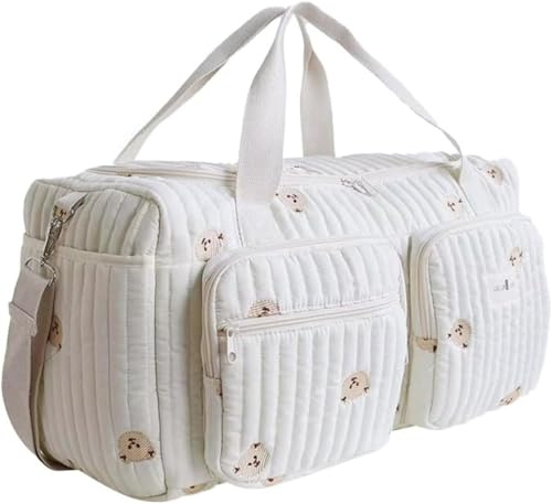 Générique Borsa fasciatoio per mamma leggera, imbottita, borsa per pannolini grande, multifunzione, per maternità e cambio del bambino, per ospedale e weekend, orso