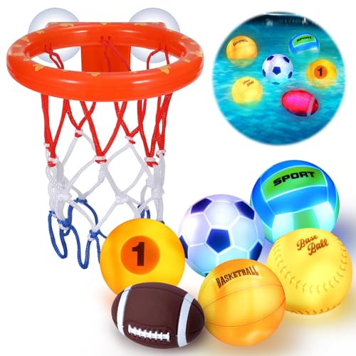 Basketball Light Up Bath Toys 1 2 Year Old Baby Gift,Toddler Bathtub Toy